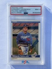 1984 Fleer Fernando Valenzuela Signed Autographed Card PSA/DNA MINT-9  Authentic