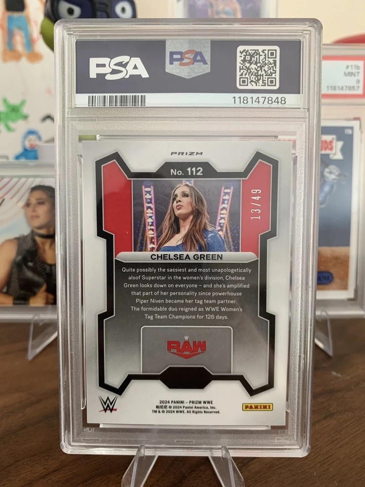 Chelsea Green 2024 Prizm WWE #112 Under Card Green Prizm 13/49 PSA 10 - Image 2 of 4