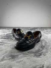 Vintage Hermes Constance Leather Loafers Women Size 37.5 Black