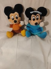 Vintage 1983 Disney's Mickey Mouse Christmas Carol Plush Mickey And Minnie Set