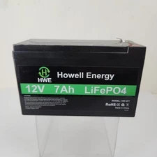 Howell Energy 12V Lithium Battery 7Ah LiFePO4 HW-4F7 Deep Cycle Slightly Used