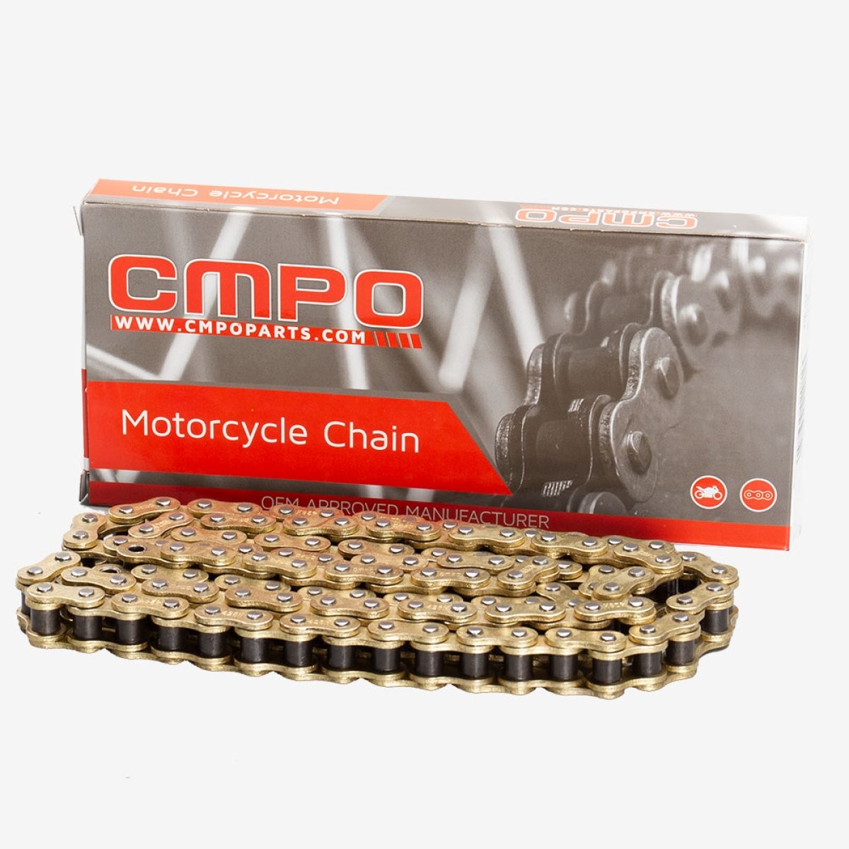 Lextek Drive Chain Motorcycle 428-114 Links Gold Street Motorcycle Steel CHN067