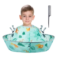 Capa Corte Pelo Ninos Impermeable Plegable Ajustable con Peine Negro Incluido