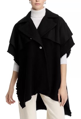 New Rag & Bone Wool Trench Poncho In Black One Size $498
