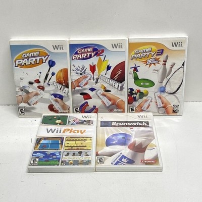 Nintendo Wii Game Lot 5 Games Wii Play Game Party 1 2 3 Brunswick Pro Bowling