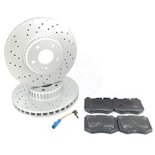 FOR MERCEDES C180 AMG SPORT BONDED FRONT BRAKE DISCS PADS WEAR SENSOR 318mm