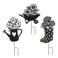 Mica Decorations Gartenstecker Stiefel Schubkarren GießEr Eisen 81 Cm Schwarz