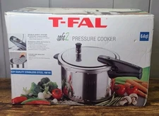 T-fal Safe2 Stainless Stove Top Pressure Cooker 6.4 Qt 6 L New Sealed