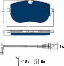 TRW Bremsbelagsatz Scheibenbremse ELECTRIC BLUE GDB2548BTE für VW ID E21 E39 GTX