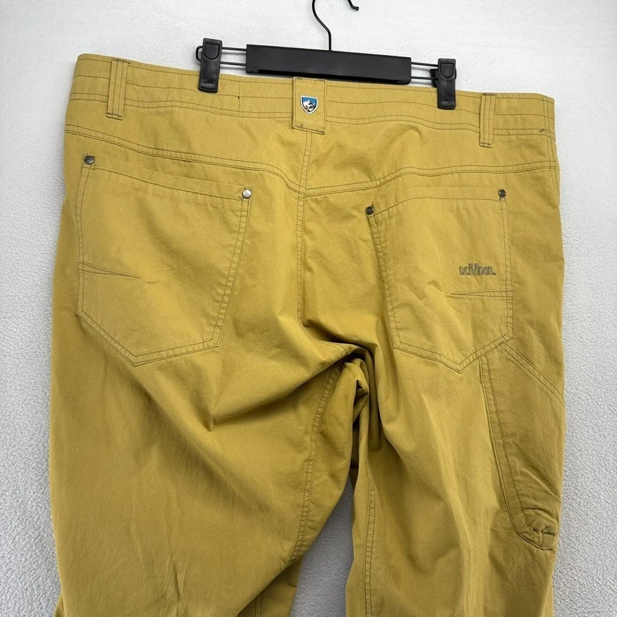 Kuhl Pants Men's 42x30 Brown Yellow Carpenter Outdoor Hiking Vintage Patina Dye
