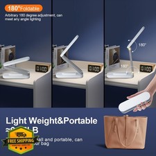 Giryuhd LED Desk Lamp Rechargeable Foldable Portable White 3 Brightness