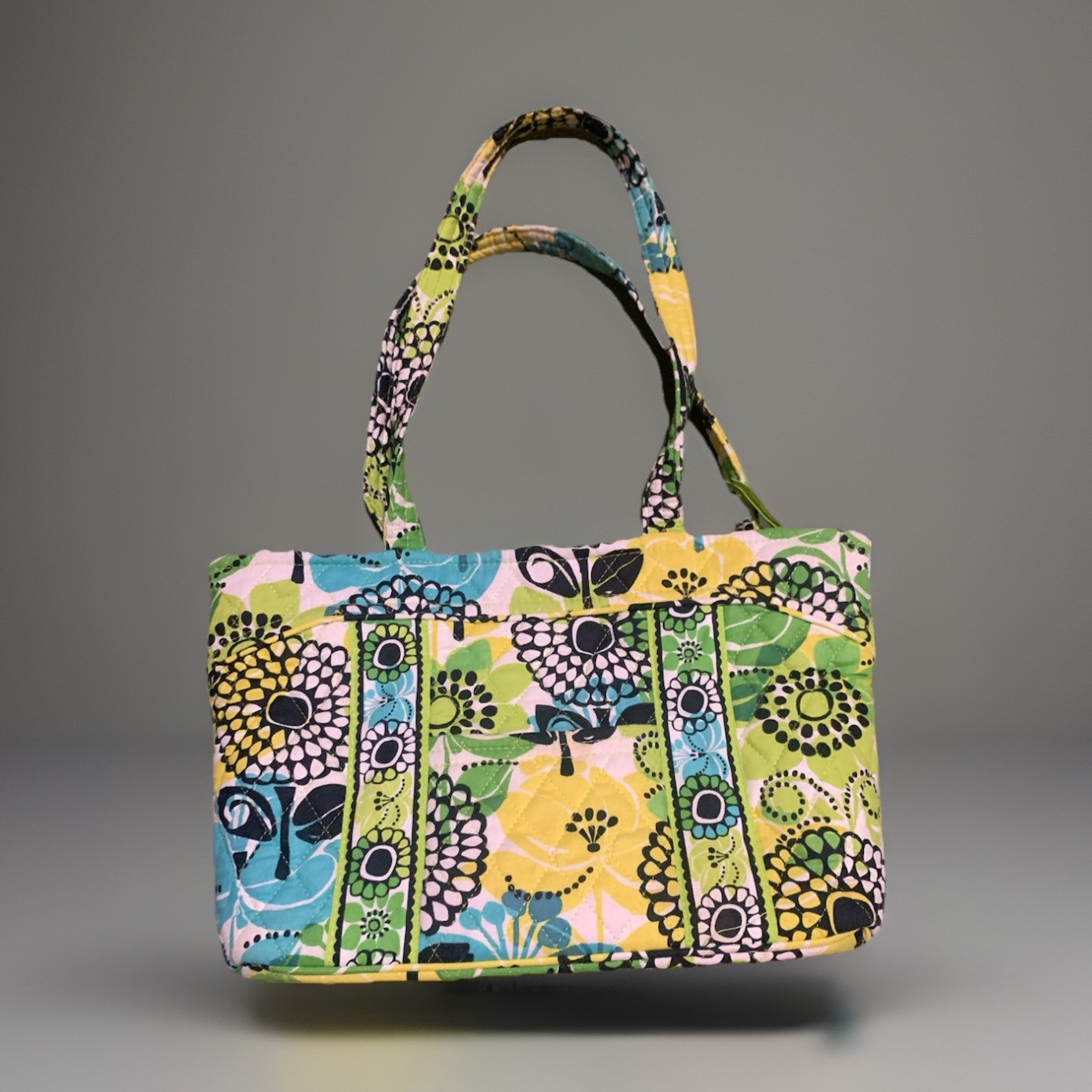 Vera Bradley Floral Tote Bag Multicolor Zip Closure Lined Inner Pockets