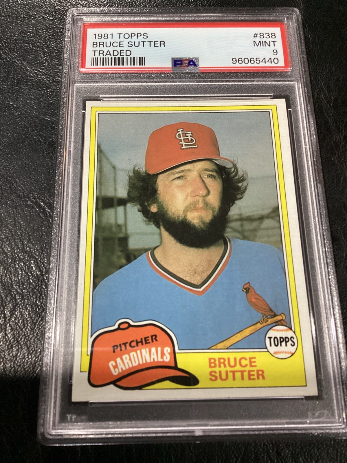 1981 Topps Traded Bruce Sutter #838 PSA 9 MINT HOF Cubs STL Cardinals Low Pop