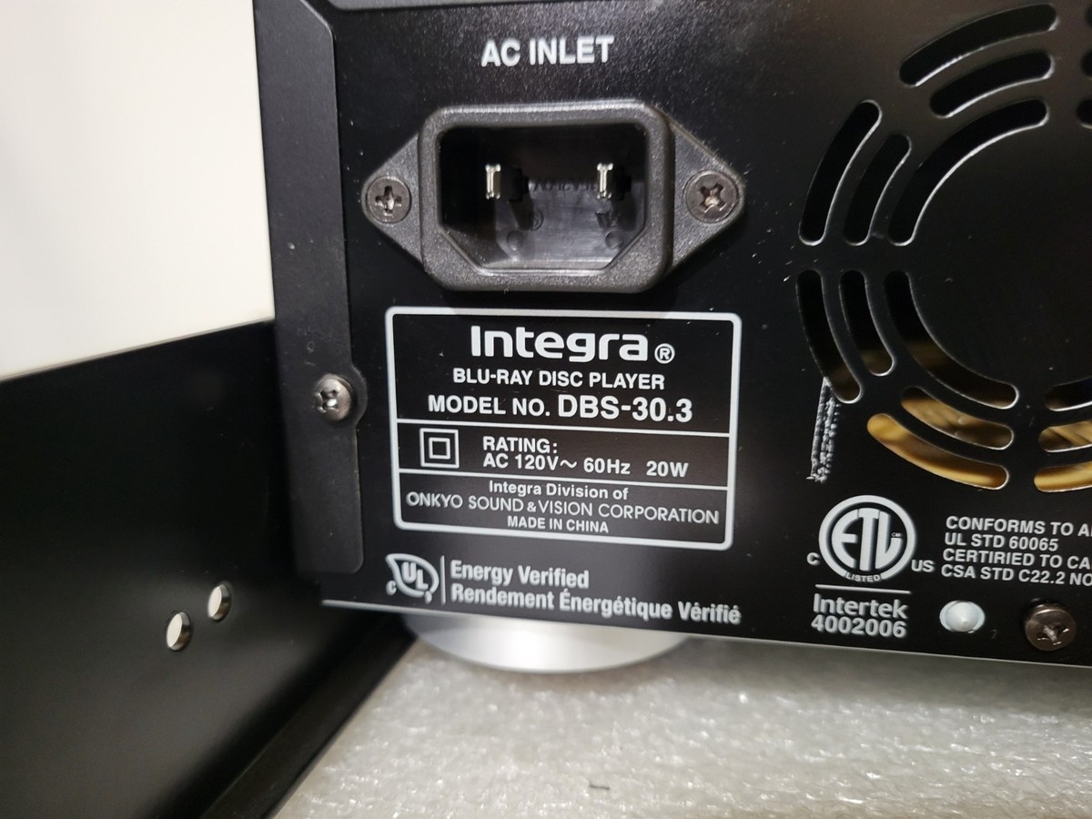 Integra DBS-30.3 Blu-Ray 3D Disc / DVD Player Tested NO REMOTE