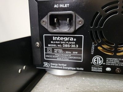Integra DBS-30.3 Blu-Ray 3D Disc / DVD Player Tested NO REMOTE