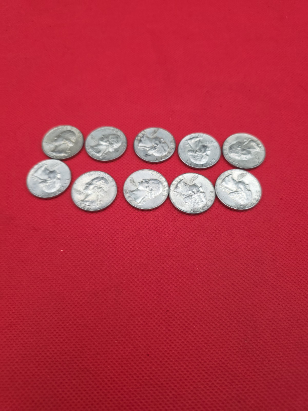 1964 USA Washington Quarters Silver LOT OF 10
