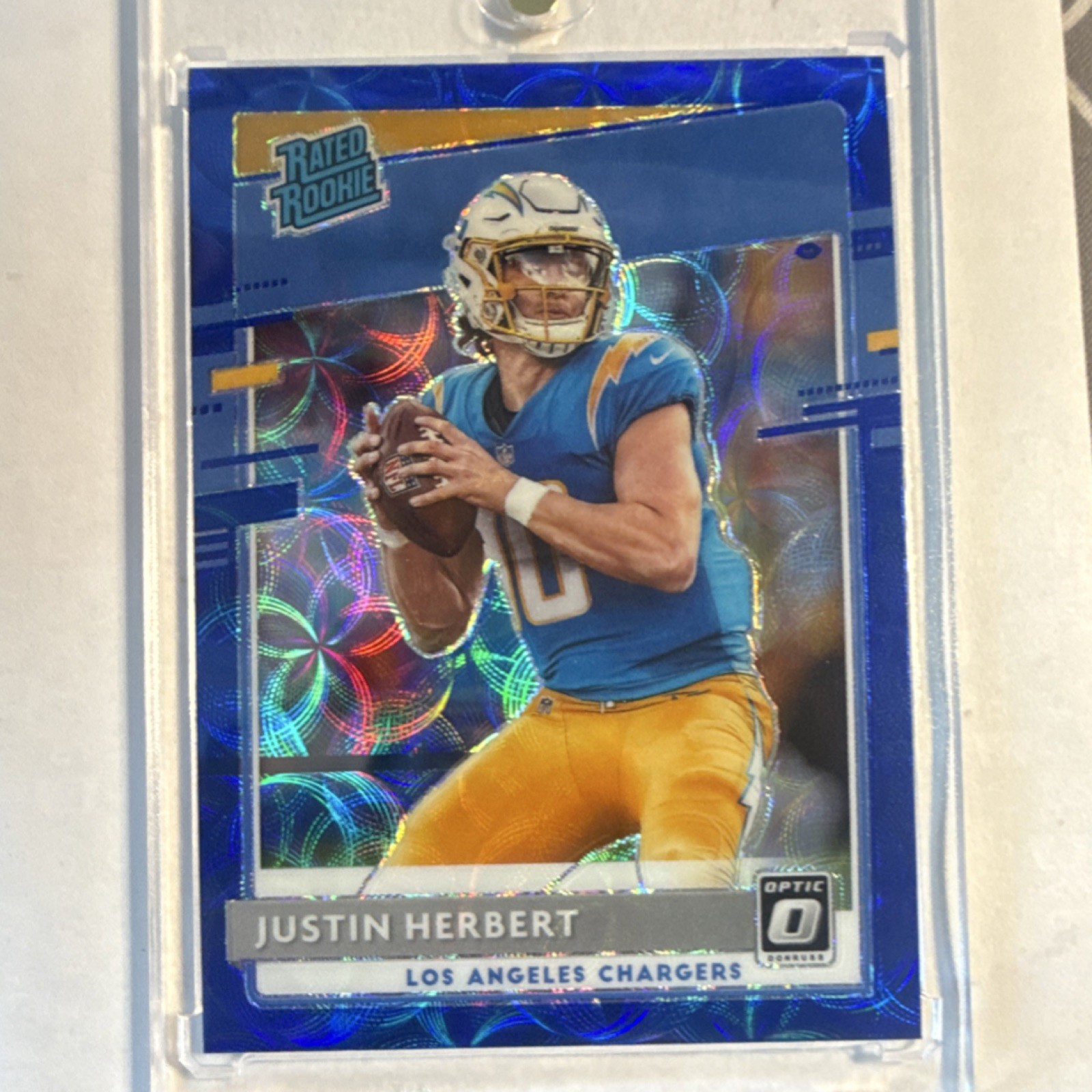 Panini 2020 Donruss Optic Blue Scope Prizm Justin Herbert #153