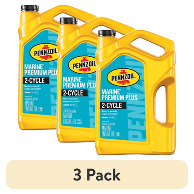 Pennzoil Marine Premium Plus 2-Cycle Synthetic Blend Engine Oil, 1 Gallon, 3 PK