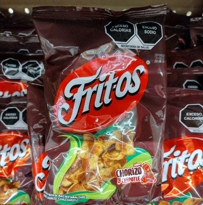 5X FRITOS CORN CHIPS CHORIZO AND CHIPOTLE ( SABRITAS ) FLAVOR - 5 BAGS 38g EACH 
