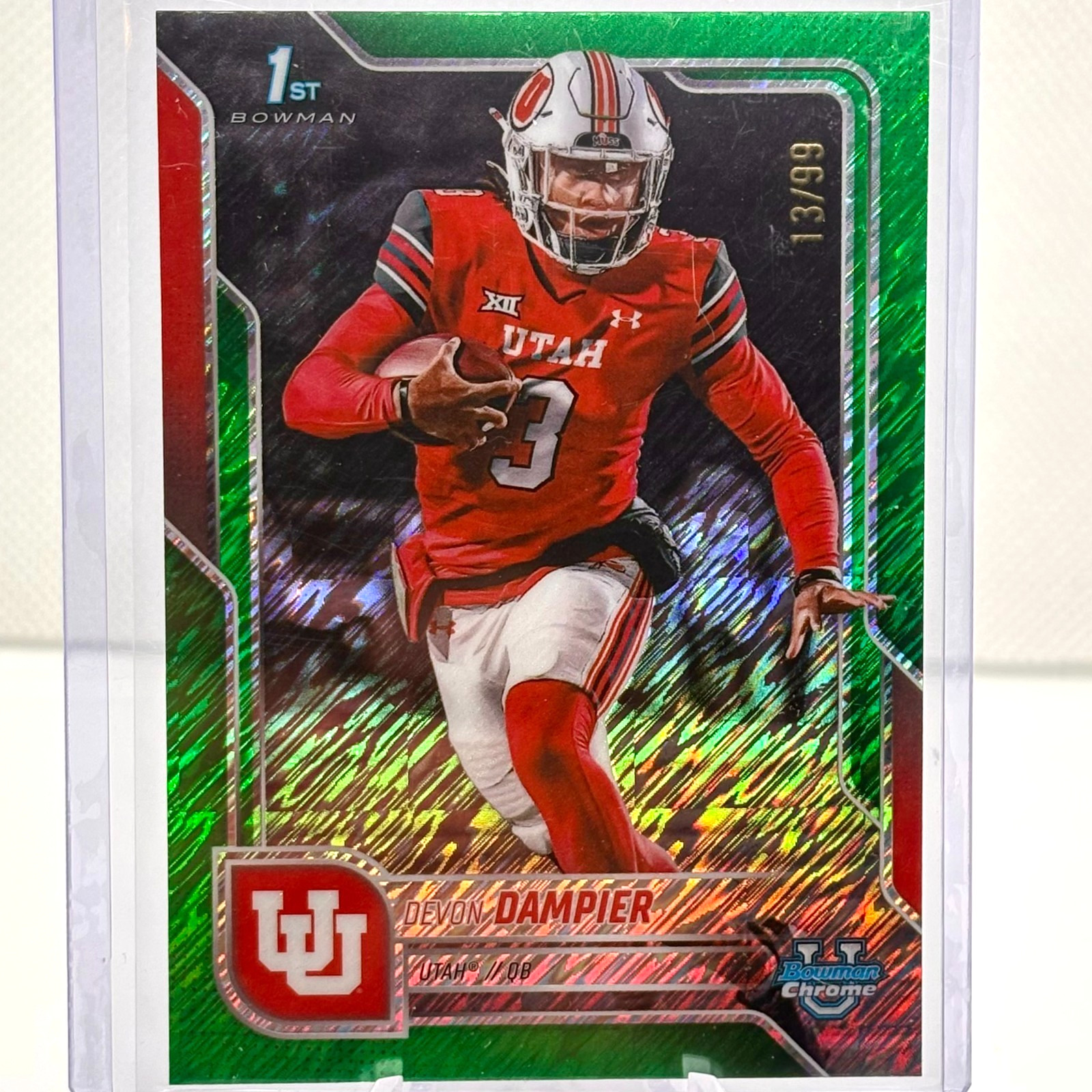2025 Bowman U Chrome Devon Dampier #3 1st Bowman Green Shimmer 13/99