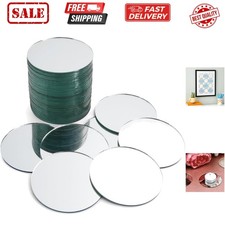 Glass Mirror Tiles for Crafts - 3 in, Round, Transparent, 50-Pack - Craft Mir...