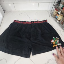 RARE  Vintage Garfield Embroidered Boxers Men's 100 Cotton L 90's