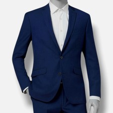 Kenneth Cole Men's Blue Basketweave Slim-Fit Sport Coat Suit Jacket Size 40S