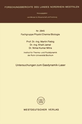 Fiebig - Untersuchungen Zum Gasdynamik-Laser - New paperback or softba - X555z
