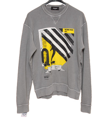 DSQUARED2 Sweatshirt Gr. XL gebraucht (Sa2740) grau Vintage Made in Italy