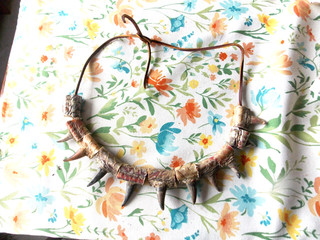 Turkey Spur Necklace with 11 spurs on leather string VERY COOL NO RESERVE