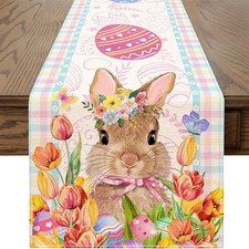 Easter Table Runner 90 Inches Long Easter Bunny Eggs Table 13"x90" easter