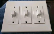 TayMac ~ 2673W 3-Gang MASQUE "Revive" Decorator Cover, Toggle, White 3 Gang🇺🇲