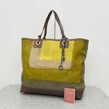 Loro Piana große mehrfarbige Canvas-Einkaufstasche mit braunem Leder 267