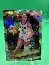 2025 Panini Prizm WNBA Angel Reese Cracked Ice Prizm #92 Chicago Sky