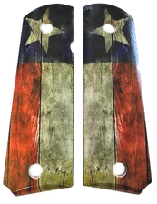 1911 fits Grips Colt Gov & Clones Rustic Texas Star Flag Full Size 