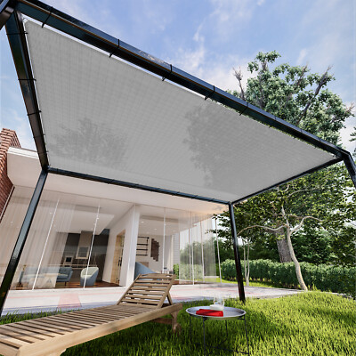 14FT Outdoor Straight Edge Sun Shade Sail Heavy Duty Breathable UV Blocker Cover
