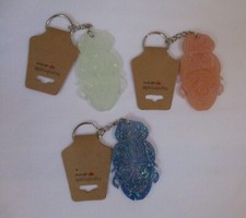 Handcrafted Resin Halloween Lady Skull Keychain 3"