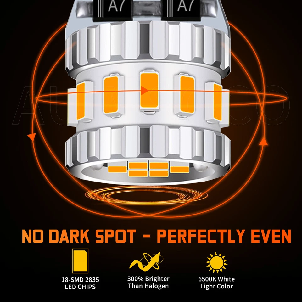 2x T10 168 194 LED Panel de instrumentos Luces de tablero Bombillas ámbar para Ford F-150 F-250 Foto 2 de 4