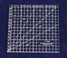 Ruler- 4" Square   -Acrylic 1/8" thick. Quilting/Sewing/Template