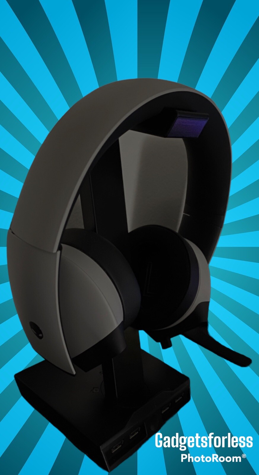 Gadgetsforless2023-LED PROFESSIONAL GAMING HEADSET STAND WITH 4 USB PORTS