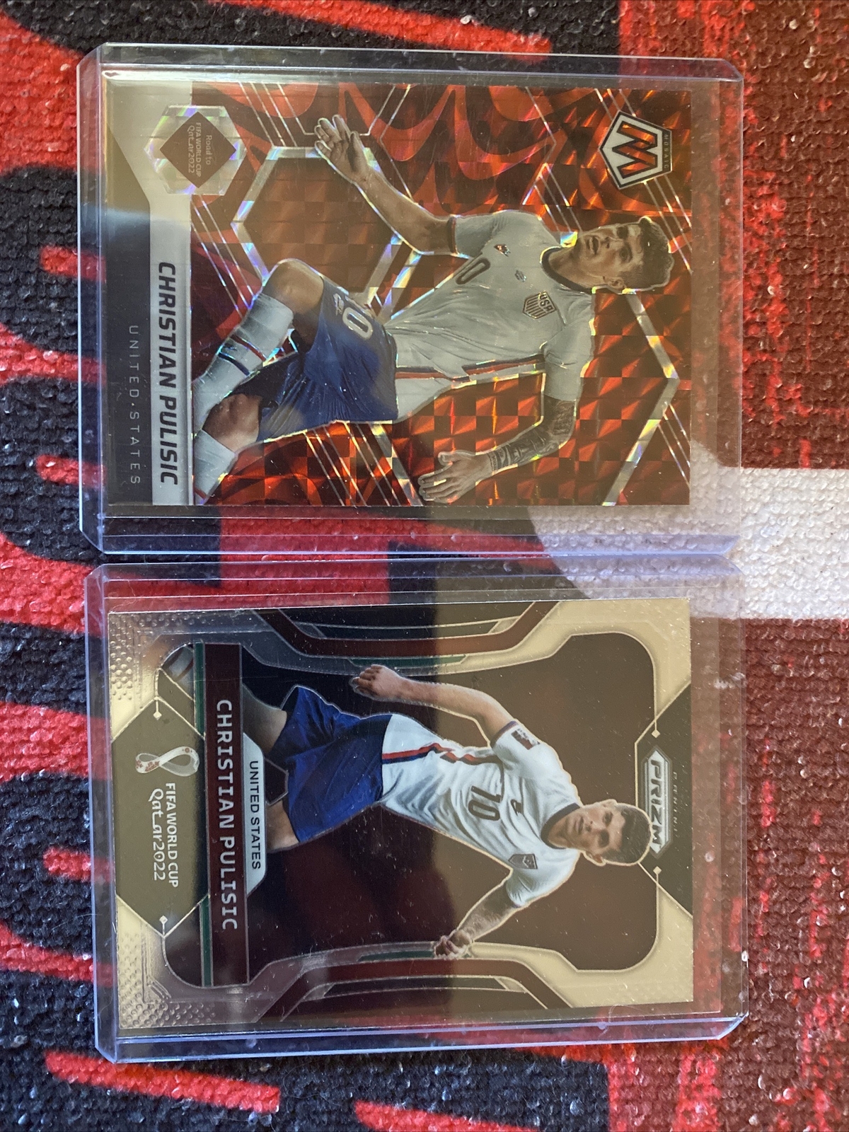 2021-22 Mosaic FIFA Road to World Cup Christian Pulisic Reactive Red Prizm #100