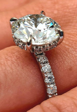 3.68 Ct E VVS2 Round Platinum Diamond Engagement Ring IGI Certified Lab Grown