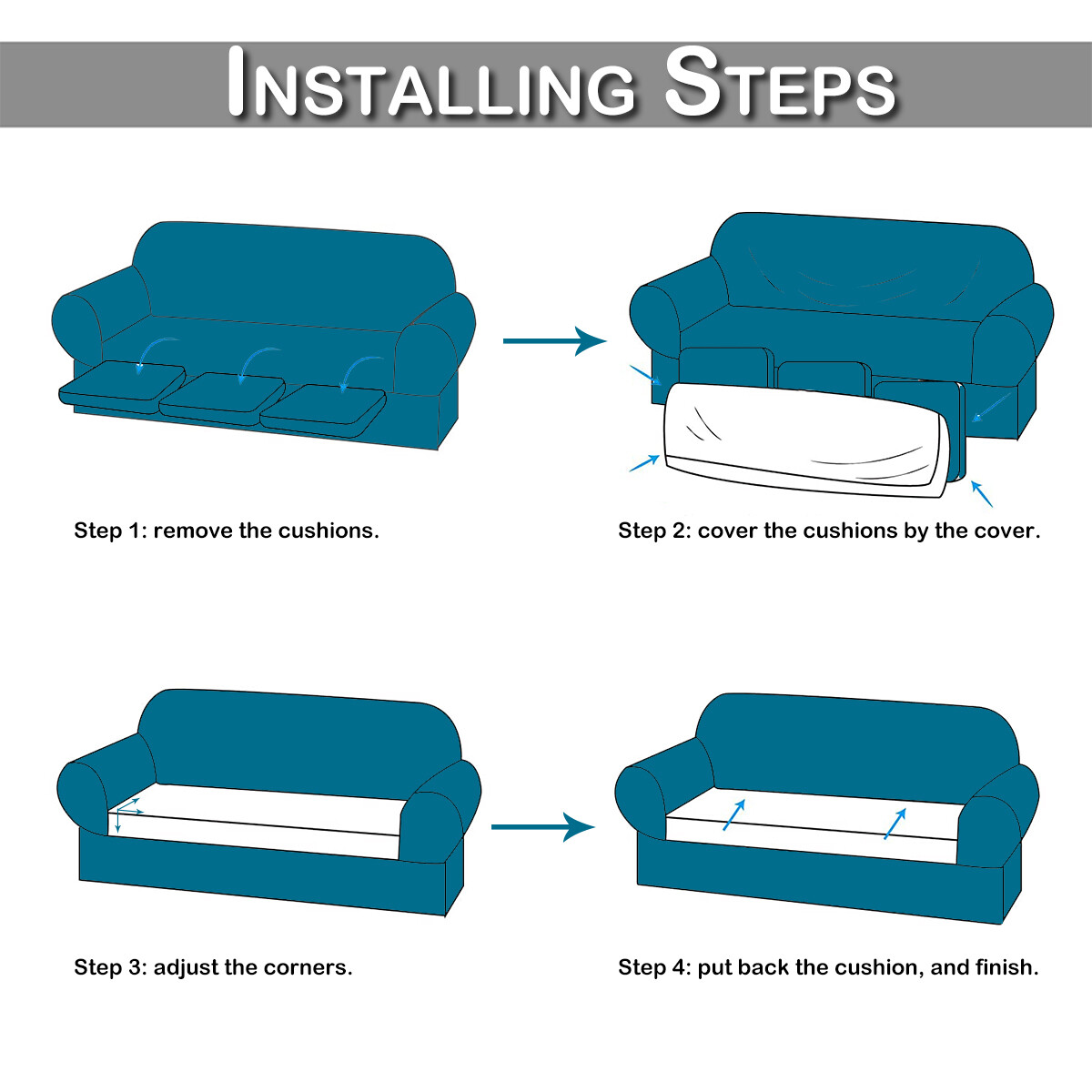 PU Stretch Sofa Cushion Cover Waterproof Leather Protector Sofa Seat