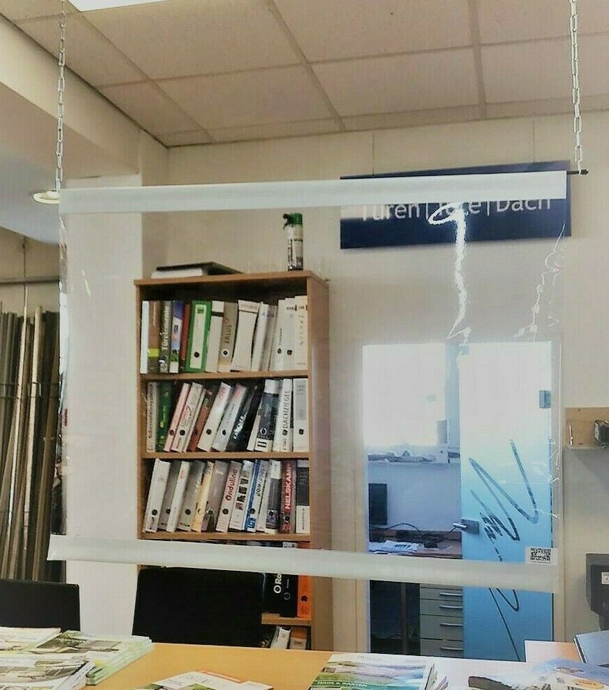 Spuckschutz Thekenschutz Virenschutz Transparente Schutzplane zum Aufhängen