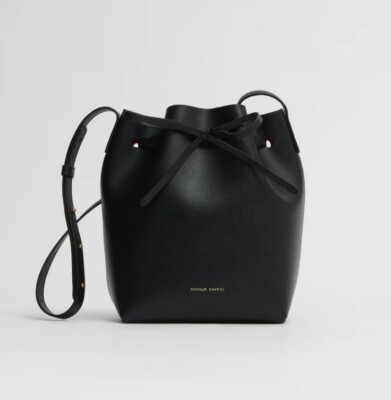 MANSUR GAVRIEL Mini Soft smooth Leather Bucket Bag + Dust bag   BLACK~