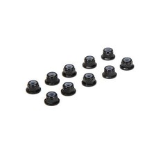 M3 Flanged Aluminum Lock Nuts, Black 10
