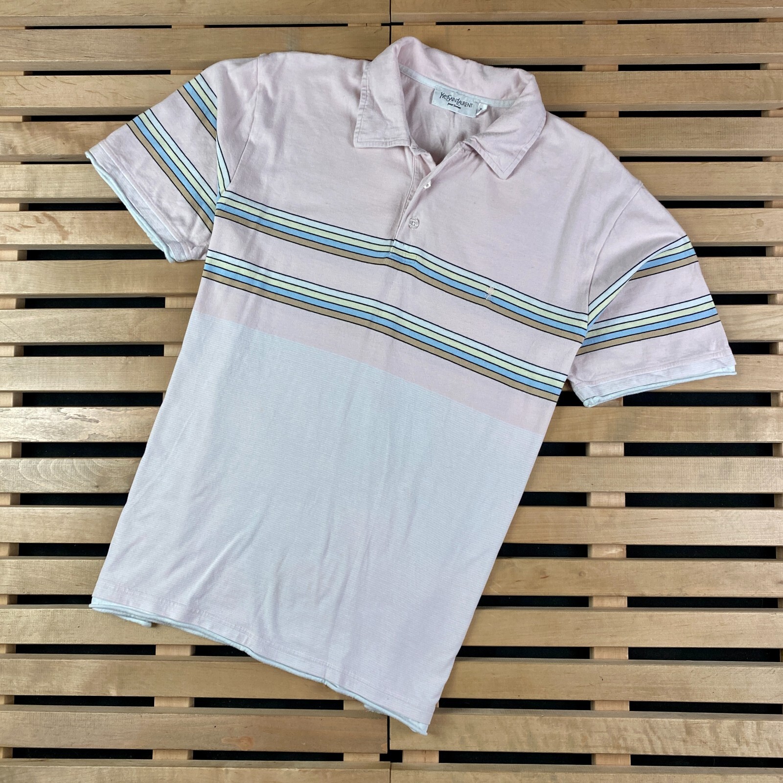 Polo uomo vintage manica corta Yves Saint Laurent taglia XL cotone