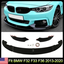 Front Bumper Splitter Lip For BMW 4 Series F32 F33 F36 Sport 2013-20 Gloss Black