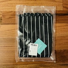 Syntus Adjustable Bib Apron Pinstripe Black White Waterdrop Resistant Cooking