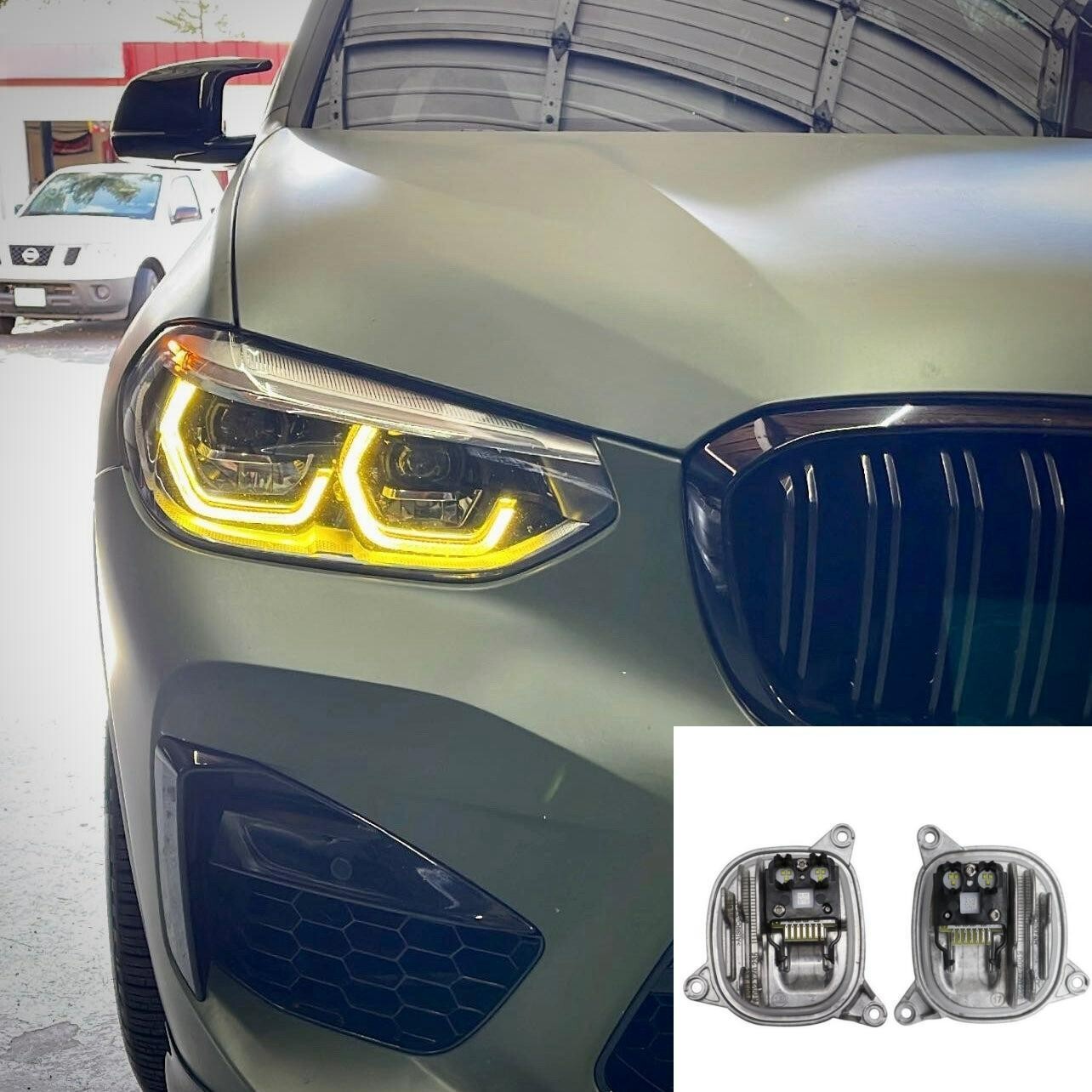 2019-2020 BMW X3 G01 X4 G02 Full LED Headlight Yellow DRL Angel Eye LED ...